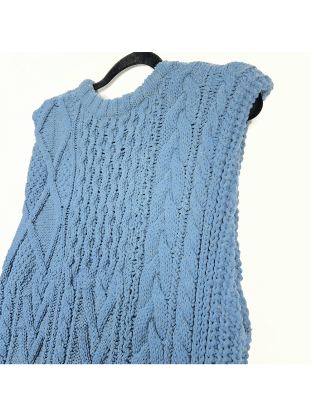 Tomorrowland Japan wool blend chunky cable knit oversized SAMPLE sweater vest S - Picture 8 of 16